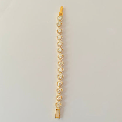 A.D Stone Gold Plated Tennis Bracelet