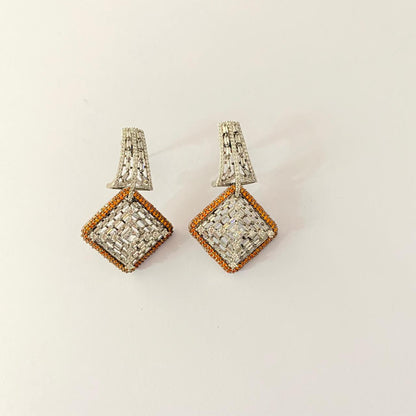 Orange with victorain Polishing Earring