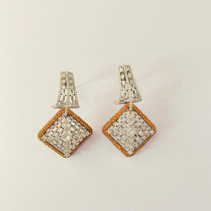 Orange with victorain Polishing Earring