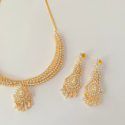 Diamond Gold Plated Necklace Set