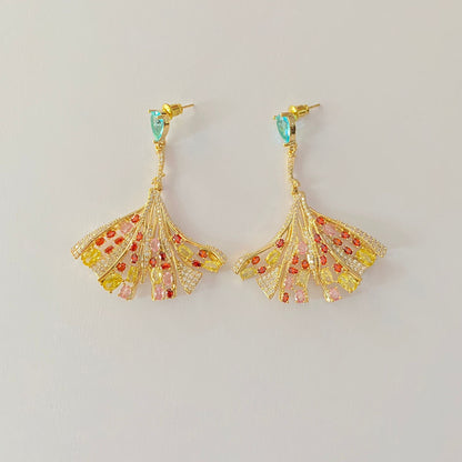 Western dangler Gold Plated Multi Colour Earring