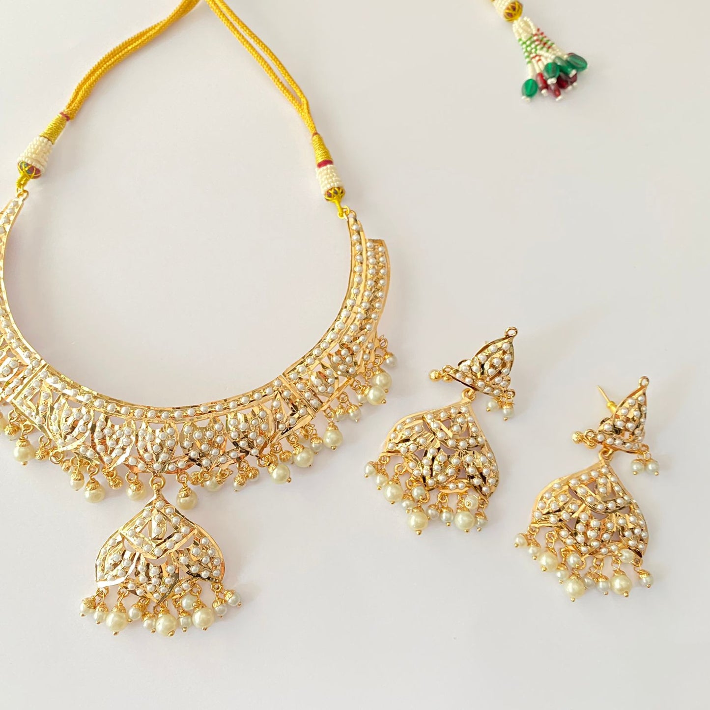 Gold Plated jadau Necklace Set