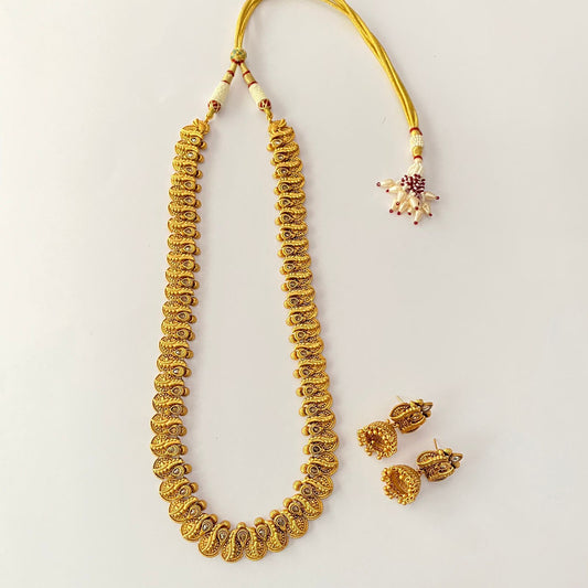 Gold Plated Temple Necklace Set