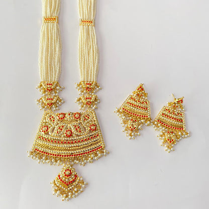 Gold Plated Coral Jadau Rani Haar