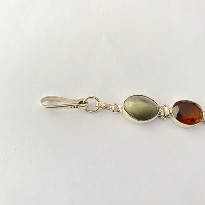 Pure Silver Navratna Bracelet Rakhi