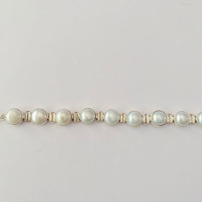 Pearl Pure Silver Bracelet Rakhi