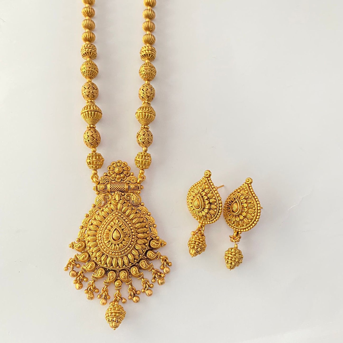 Gold Plated Temple Necklace Set