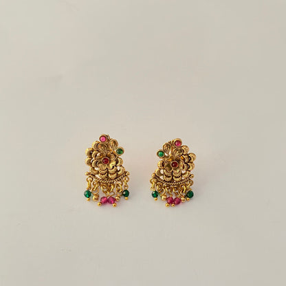 Gold Plated Temple Long Necklace Set