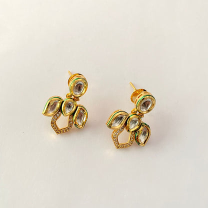Gold Plated Kundan Necklace Set