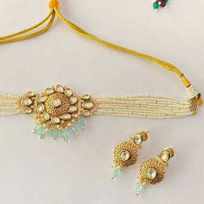 Kundan Gold Plated Choker Set
