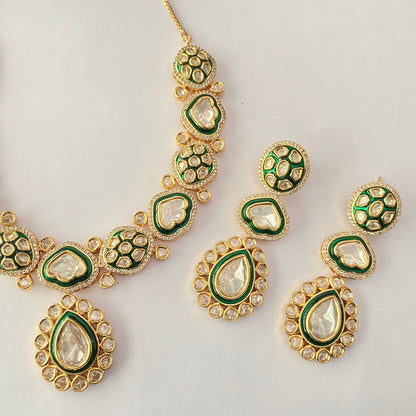 Polki Gold Plated Necklace Set