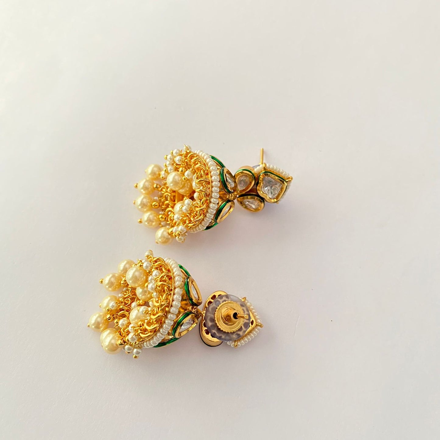 Kundan Gold Plated White Beads Choker Set