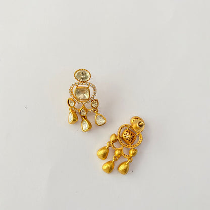 Gold Plated Moissanite Necklace Set.