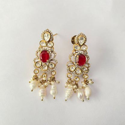 Kundan Moissanite Ruby Choker Set
