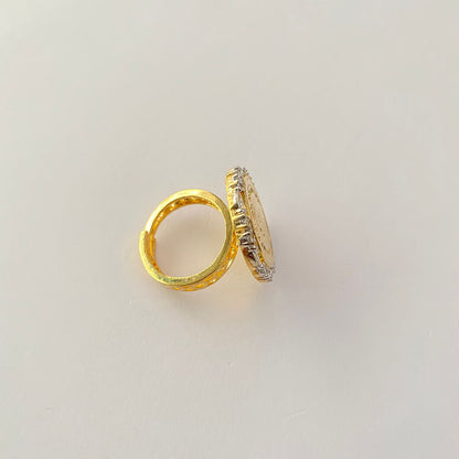 Victorian Gold Plated Round Adjustable Ring