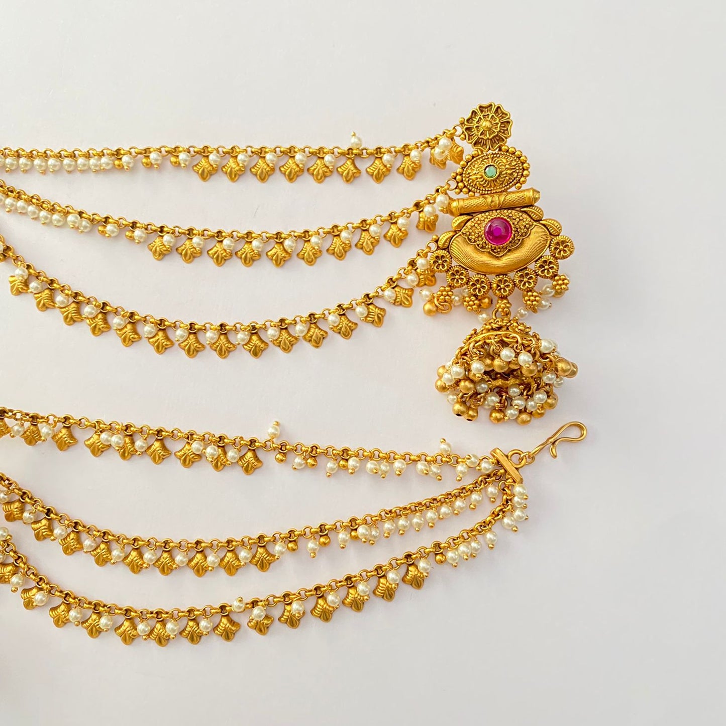 Traditional Antique Gold Plated 3 layer jhumka Earring