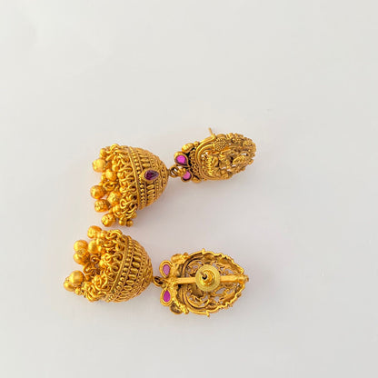 Gold Plated Laxmi Temple Necklace Set