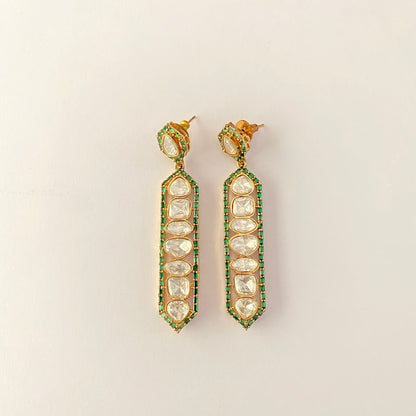 Polki Green Stone Dangler Earring