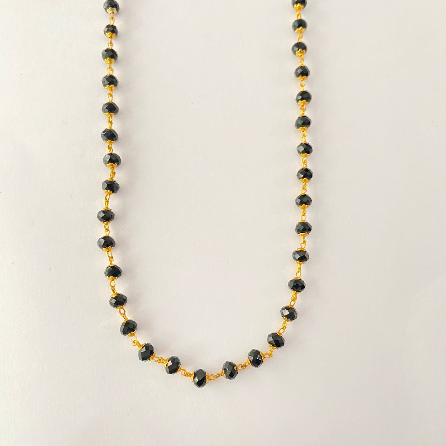 Gold Plated Black Matar Ball Chain