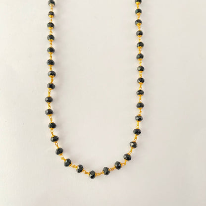 Gold Plated Black Matar Ball Chain