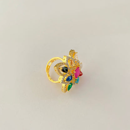 Gold Plated Navratna Ring