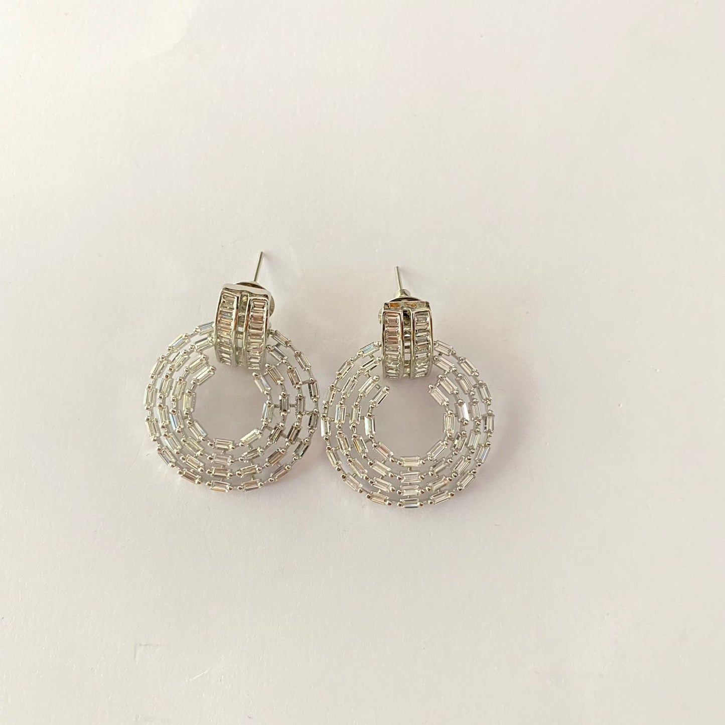 A.D stone Silver Plated earring