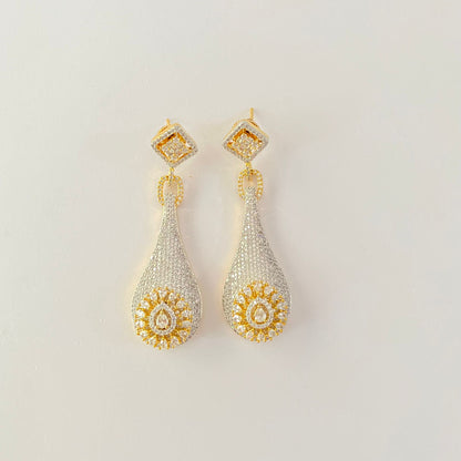 Stylish A.D Stone Long Dangler Earring