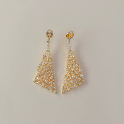 Stylish A.D Stone Gold plated Dangler Earring