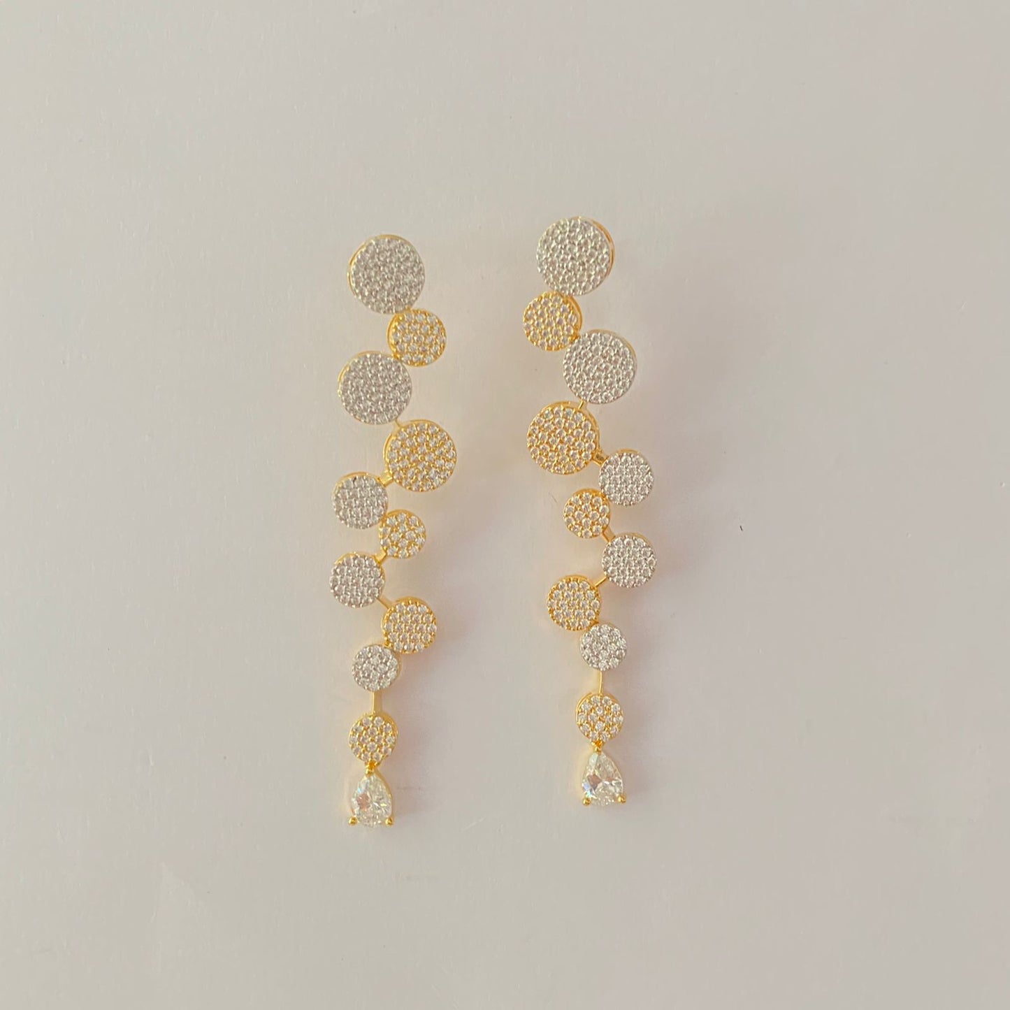 Silver& golden Gold Plated Long Earring