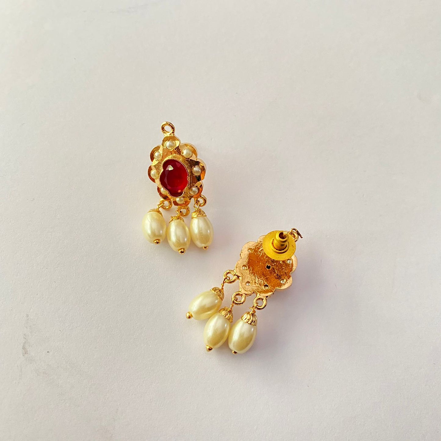 Pearl Ruby Small Jadau Earring