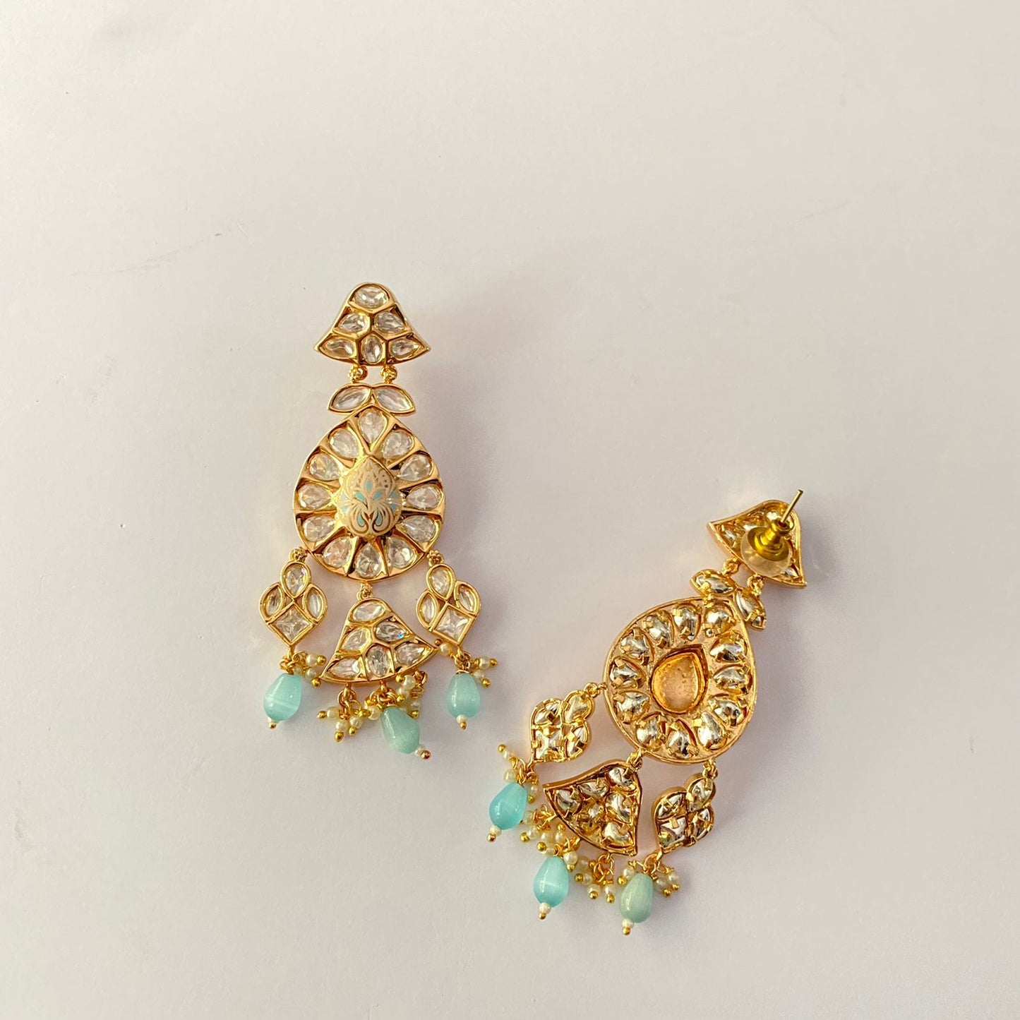 Moissanite Drop Aquamarine Earring