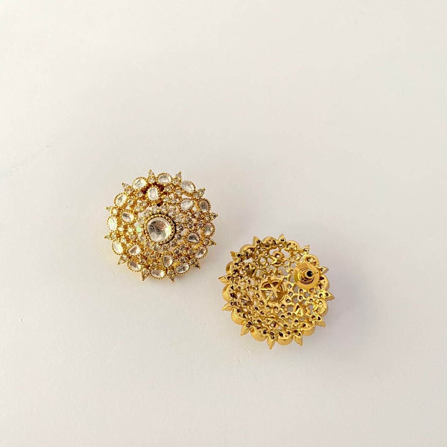 Gold Plated Polki Stud