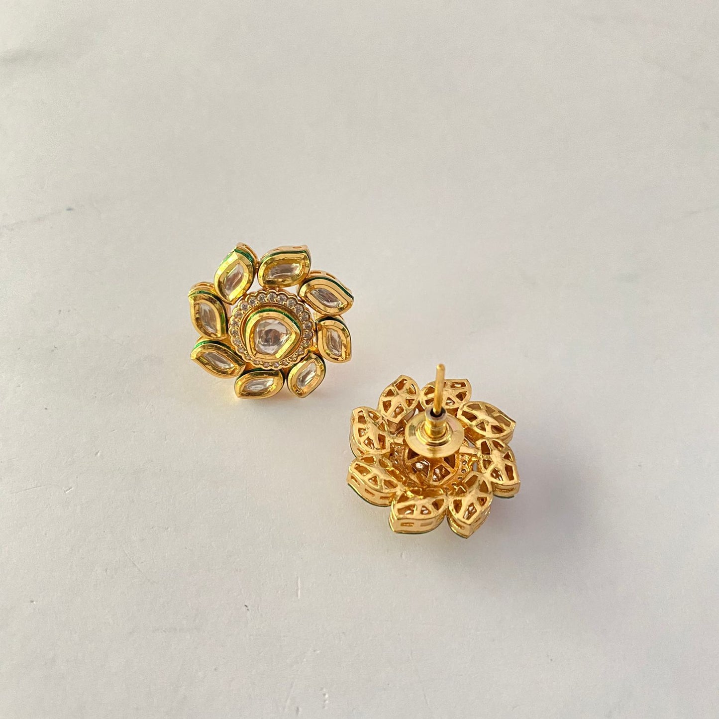 Gold Plated Kundan Stud
