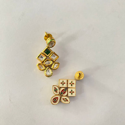 Gold Plated Green Kundan Earring