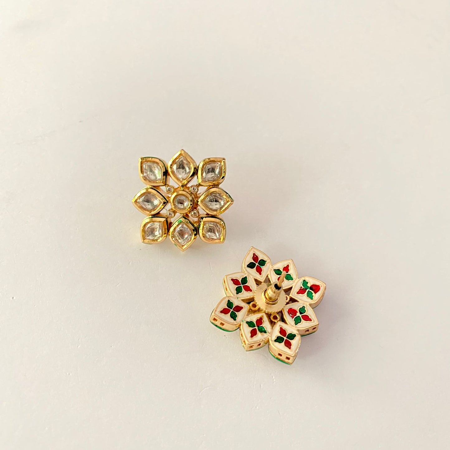 Gold Plated Kundan Stud