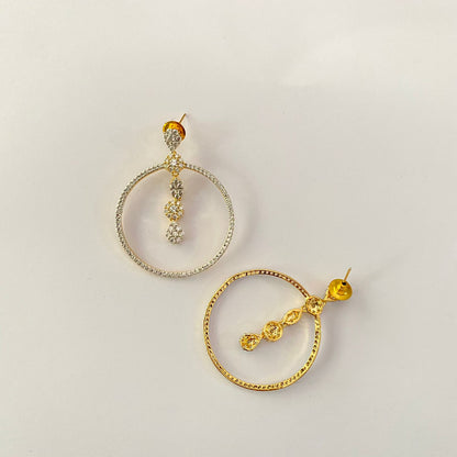 Gold Plated Diamond Bali