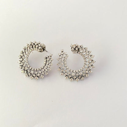 A.D  Stone Half Hoop victorian  Earring