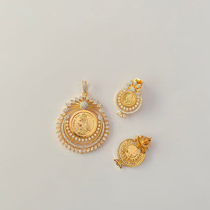 Gold Plated Gini Diamond Pendant Set