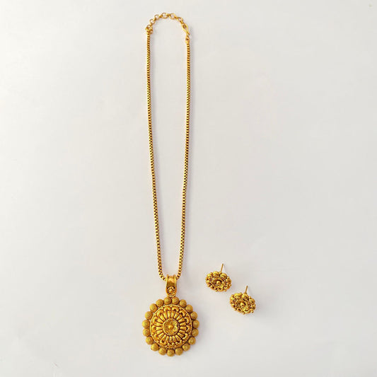 Antique Gold Plated Pendant Set