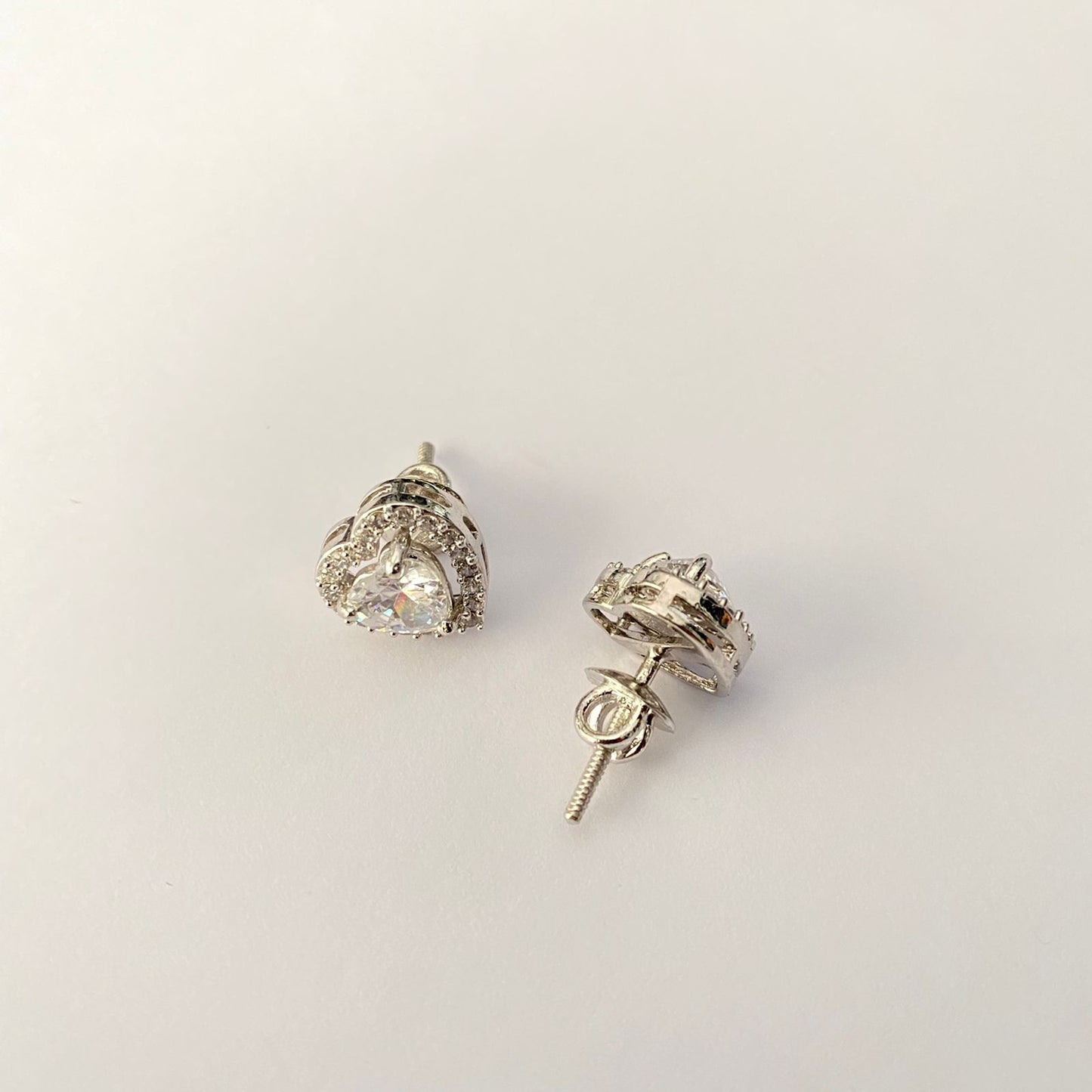 Heart Shape Pure Silver 92.5 Stud