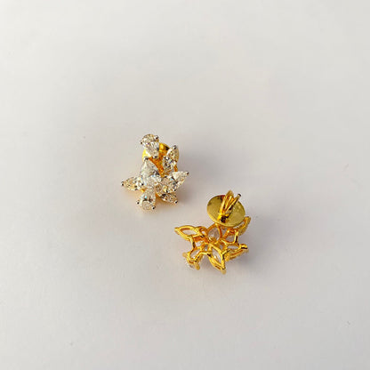 Pure Silver 92.5 Gold Polish Stud