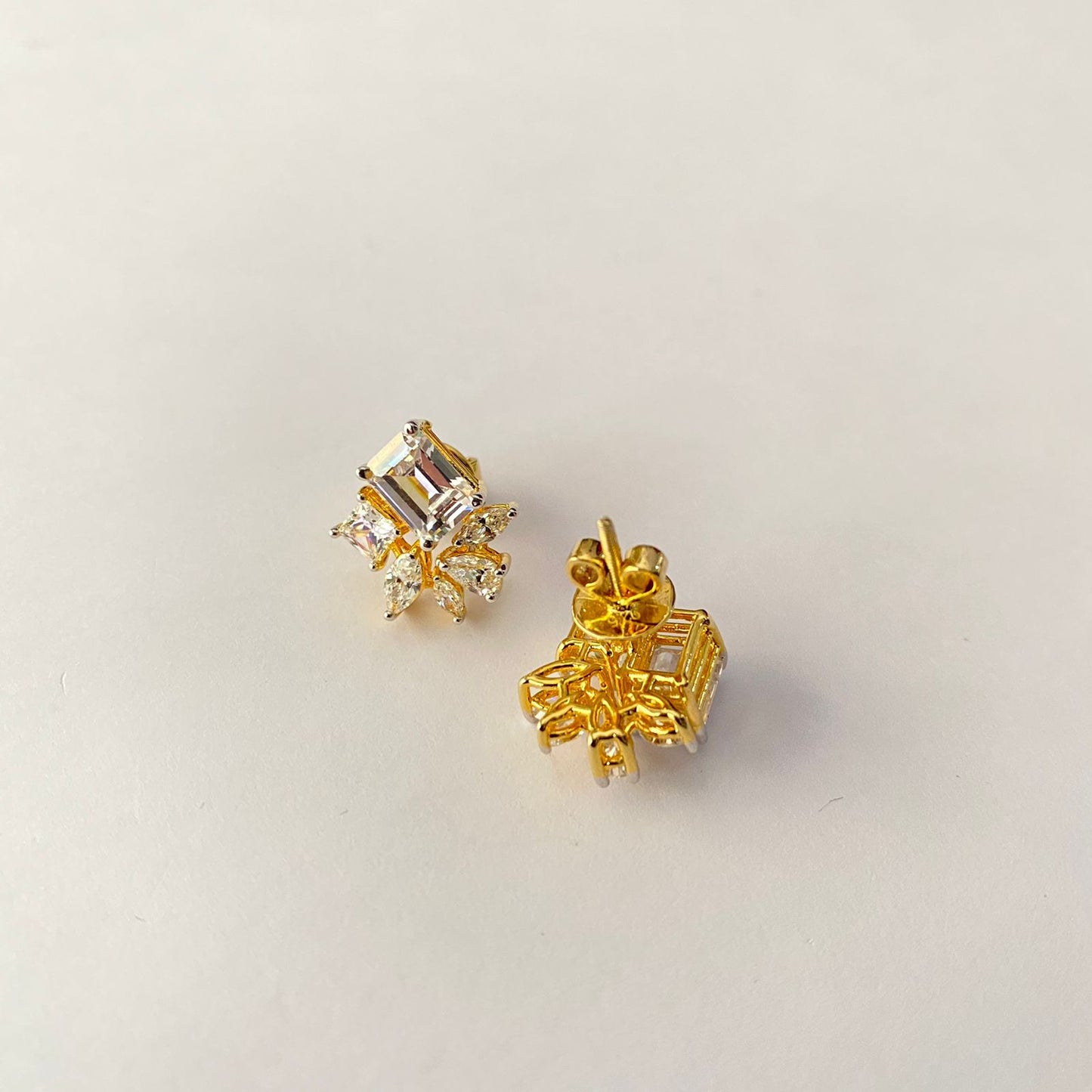 Gold Polish Pure Silver 92.5 Stud