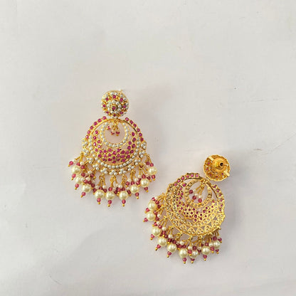 Ruby Gold Plated Jadau Earring