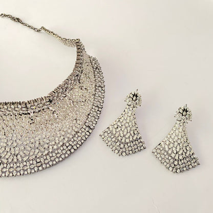 victorian ad stone big chokar necklace set