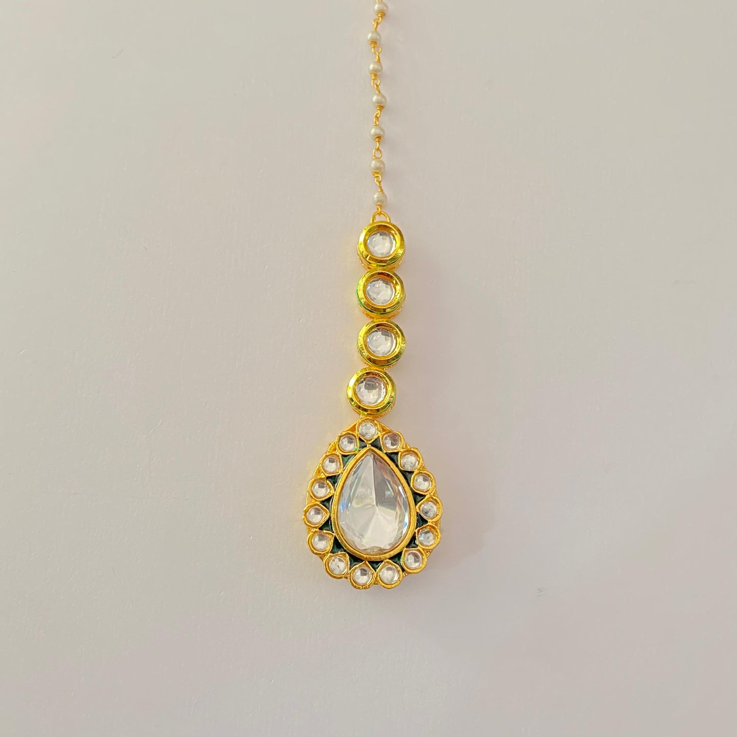 polki moissanite maangtikka