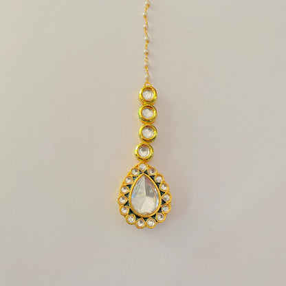 polki moissanite maangtikka