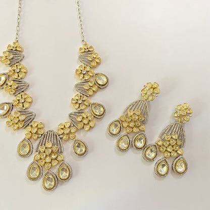 Moissanite Gold Plated Necklace Set