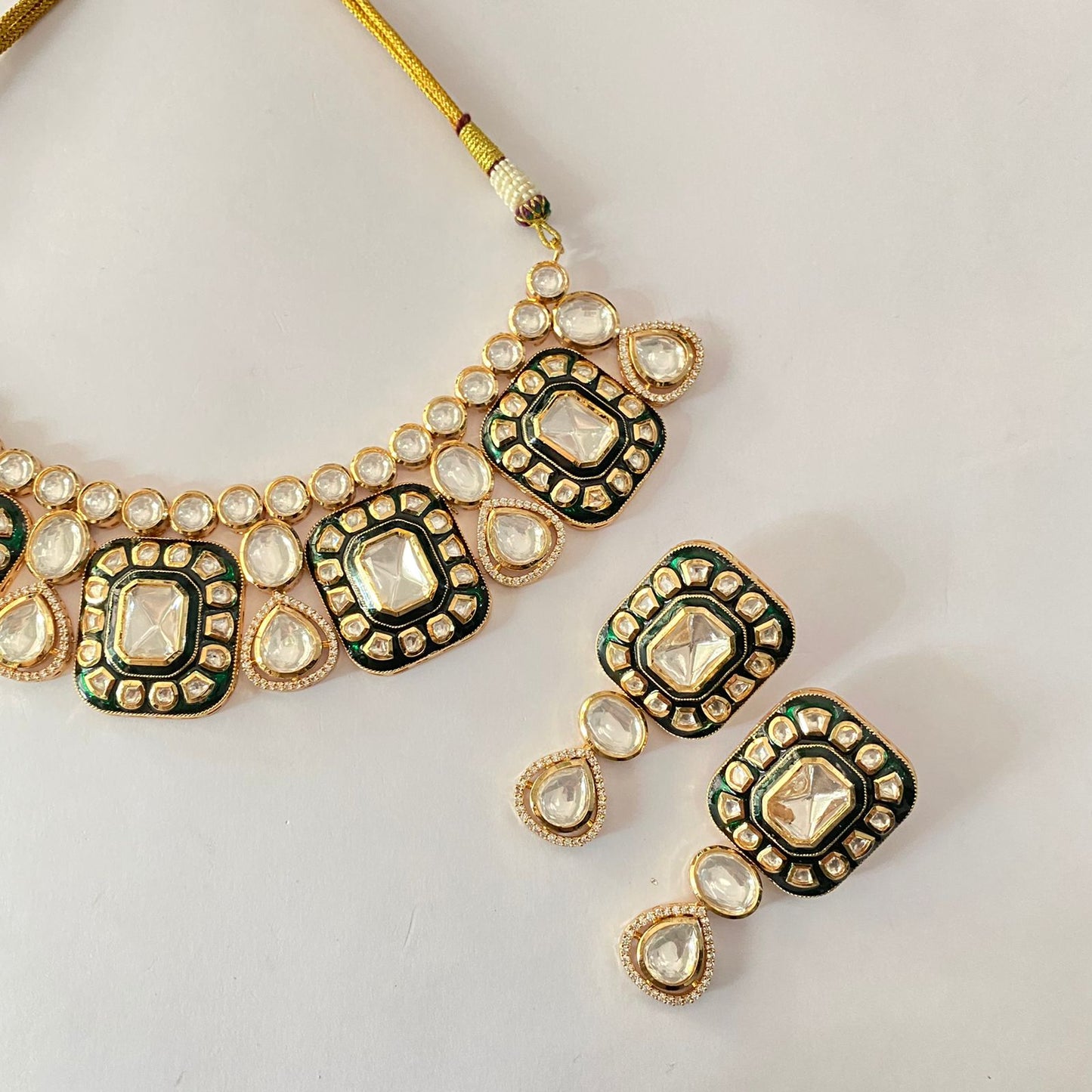 Gold Plated Polki & Kundan Necklace Set