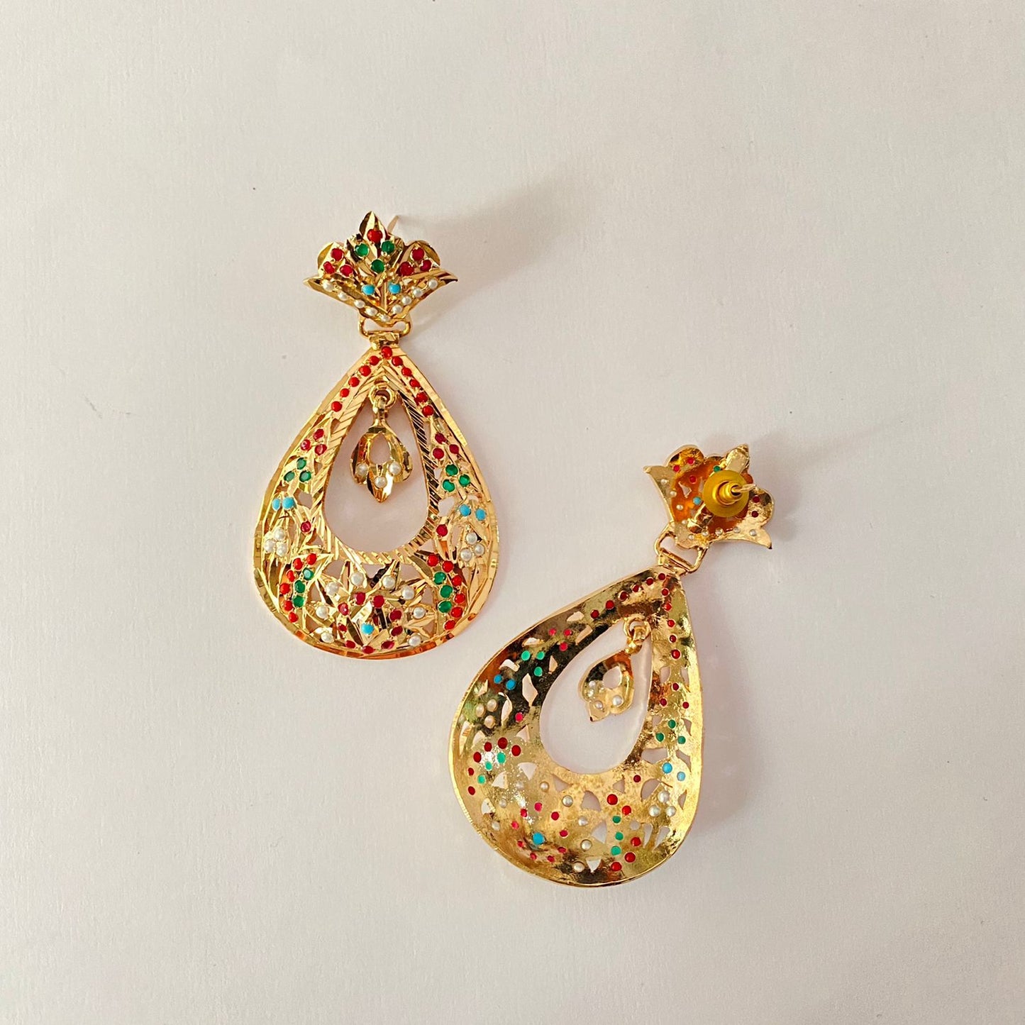 Multi Jadau Gold Plated Earring