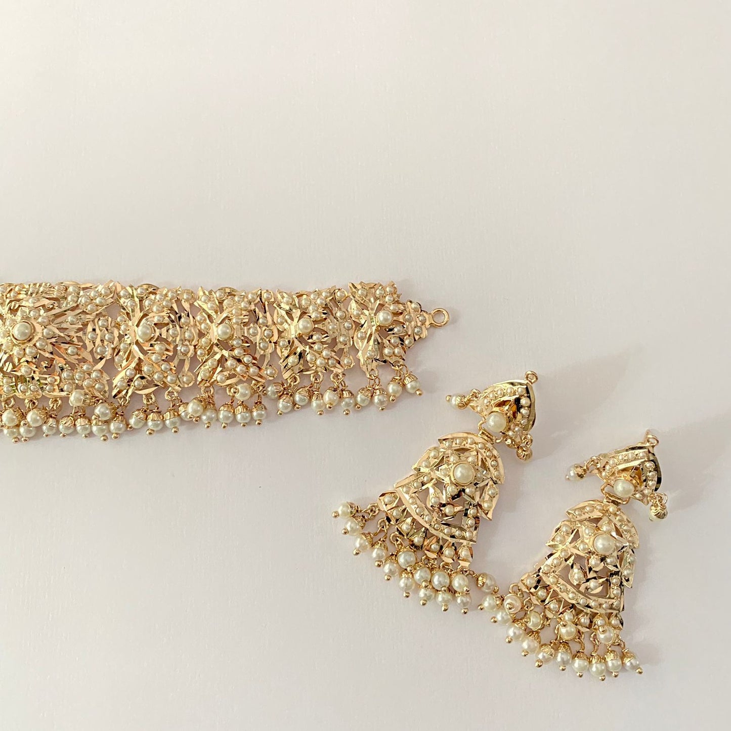 White Pearl Jadau Choker Set